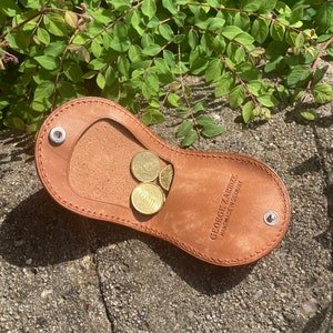Münzetui Kleine Leder Geldbörsen Leder Kreditkartenhalter Pflanzlich gegerbtes Leder Leder Geschenk Schlankes Portemonnaie Geschenk für Freund