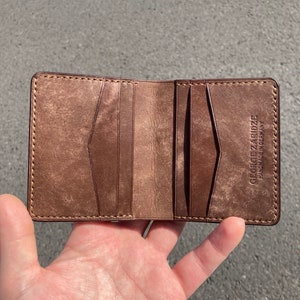 Minimalistisches Leder Portemonnaie für Männer Klassisch Braun Kreditkartenhalter Visitenkartenhülle Leder Geschenk für Freund oder Freundin Geschenk für Papa