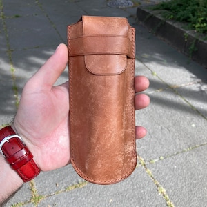 Braune Sonnenbrillenhülle Brillentasche Geschenk für Sie Geschenk für Ihn Sonnenbrillentasche Lederhülle für Brillen leder Geschenk Jahrestag Geschenk