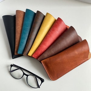 Sunglasses case leather glasses case eyeglasses case glasses case glasses pouch custom soft eyeglasses case Reading glasses case image 1