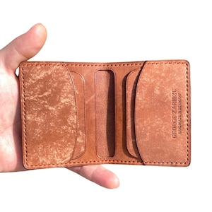 Porta carte in pelle marrone Portafoglio per carte sottile Personalizzato Custodia per carte minimalista Portafoglio per carte Regalo anniversario per uomo Porta biglietti da visita.