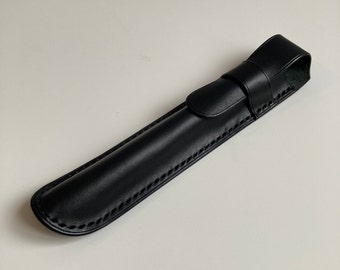 Handmade Italian Leather Pen Sleeve: Personalized Monogram Pen Case