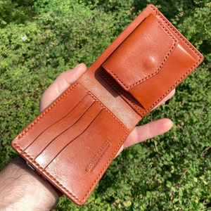 Leder Portemonnaie Minimalistisch Geldbörse Bifold Portemonnaie Pflanzlich Gegerbt Geschenk für Freund oder Freundin 21. Geburtstag Geschenk Jahrestag Geschenk