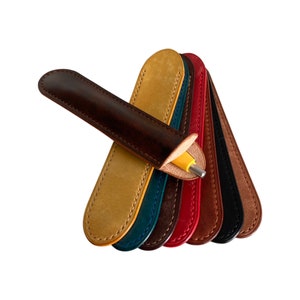 Leather Pen Holder, Leather Pen Case, Leather Pen Pouch, Artist Pen Case, One pen case, Fountain pen,Birthday Gift,Handmade Leather Pen Case
