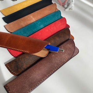 pen case • leather pen case • apple pen case • luxury pen case • leather goods • fountain pen • pencil case • pen organiser • hand stitched