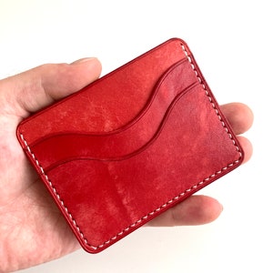 Kartenhalter Kleines Portemonnaie Slim Bifold Pflanzlich gegerbt Geschenk für Freund oder Freundin Personalisiertes Portemonnaie für Mann Jahrestag Geschenk