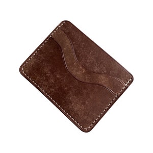 Kartenetui Klein Portemonnaie Schmal Zweifach pflanzlich gegerbt Geschenk Für Freund oder Freundin personalisierte Geldbörse Für Mann Jahrestag Geschenk