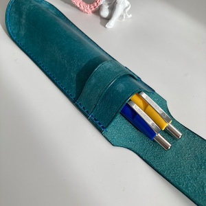 Leather Fountain Pen Case Luxury Pen Case Italian Leather 2 Pen Holder pen holder case for ballpoint pens Customizable leather pen case