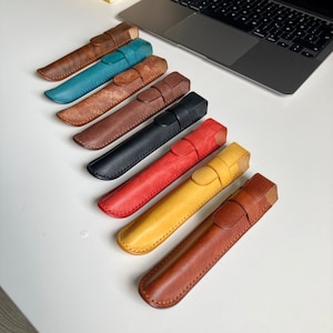Astuccio per penna in pelle fatto a mano, portapenne in pelle per una penna, custodia per penna in pelle personalizzata, custodia per penna stilografica, custodia in pelle personalizzata, copripenna
