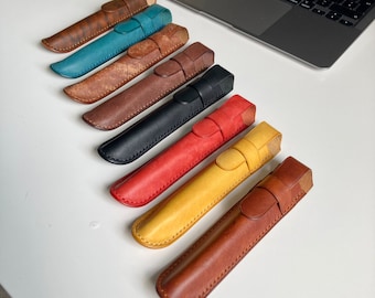 Handmade leather pen case, Leather pen holder for one pen, Custom leather pen sleeve, Fountain pen case, Custom leather sleeve, Pen cover