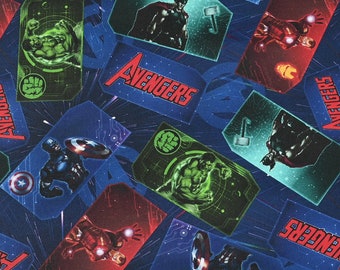 Avengers Fabric Superhero Iron Man Captain America Hulk Fabric Cotton Cartoon Fabric Animation Fabric By the Half Yard