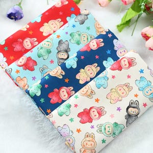 Labubu Fabric Cotton Cartoon Fabric Animation Fabric By the Half Yard