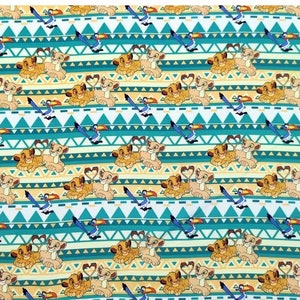 Lion King Fabric Lion Simba Mufasa Cotton Cartoon Fabric Animation Fabric By the Half Yard