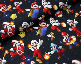 Super Mario Fabric Mario Luigi  Fabric Cotton Cartoon Fabric Sewing Fabric Animation Fabric By the Half Yard