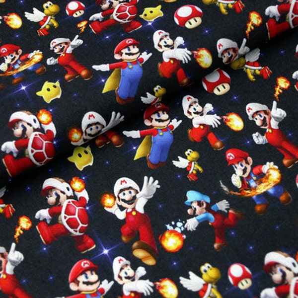 Super Mario Fabric Mario Luigi  Fabric Cotton Cartoon Fabric Sewing Fabric Animation Fabric By the Half Yard