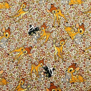 Bambi Fabric 100% Cotton Cartoon Fabric Animation Fabric By the Half Yard
