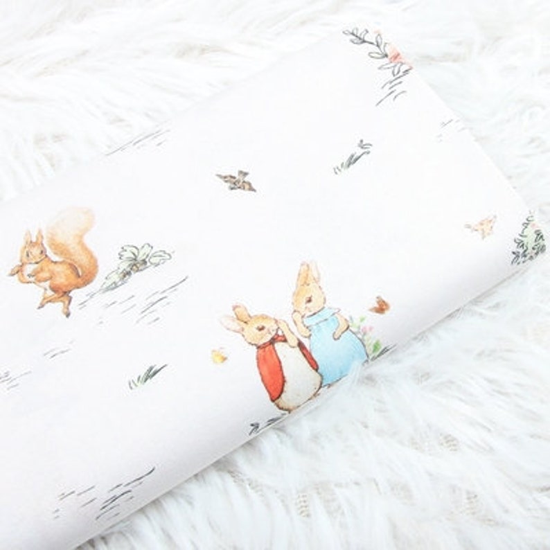 Peter Rabbit Fabric Cotton Cartoon Fabric Animation Fabric By the Half Yard image 4