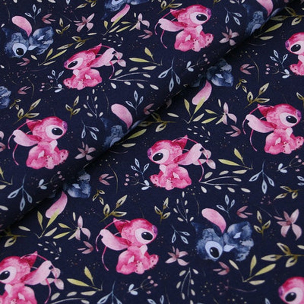 Lilo and Stitch Fabric Disney Lilo and Stitch Angel Fabric Cotton Cartoon Fabric Sewing Fabric Animation Fabric By the Half Yard