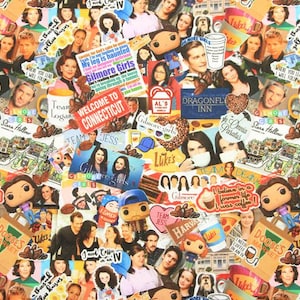 Gilmore Girls Fabric Luke's Diner Cotton Cartoon Fabric Sewing Fabric Animation Fabric By the Half Yard