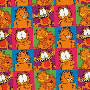 Garfield-tyg 100 % bomull tecknat tyg, halv meter