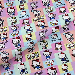 Hello Kitty Fabric Fortune Cat Lucky Kitty Fabric Cotton Cartoon Fabric Sewing Fabric Animation Fabric By the Half Yard