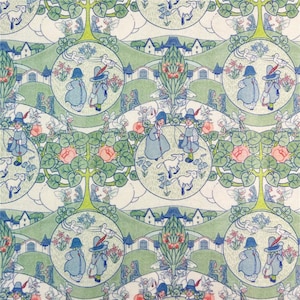 Vintage Pastoral Fabric Fairy Tale Fabric Cotton Cartoon Fabric Animation Fabric By the Half Yard