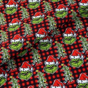 The Grinch Weihnachtsstoff Weihnachtsstoff Baumwolle Cartoon-Stoff Animation Stoff Halbe Meter