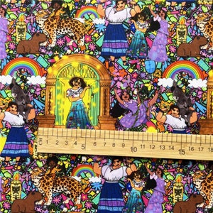Disney Encanto Fabric Cotton Cartoon Fabric Animation Fabric By the Half Yard