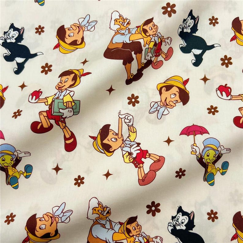Pattern For Pinocchio Overalls Pinocchio Fabric Cotton Cartoon Fabric Animation Fabric by the Half ...