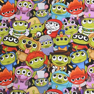 Disney Pixar Alien & Characters Fabric Cotton Cartoon Fabric Animation Fabric By the Half Yard