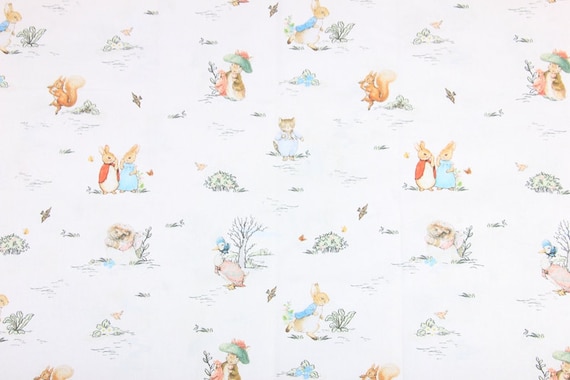 Peter Rabbit  Fabric Cotton Cartoon Fabric Animation Fabric By the Half Yard