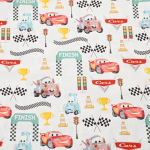 Cars Fabric Lightning McQueen Fabric Cotton Cartoon Fabric Animation Fabric By the Half Yard