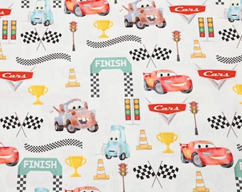 Tela de Cars Tela de Rayo McQueen Tela de algodón Tela de dibujos animados Tela de animación por media yarda