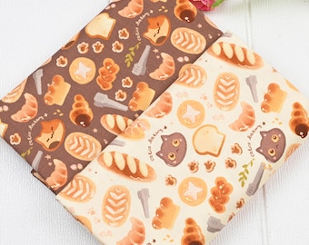 Bakery Cat Fabric Cotton Cartoon Fabric Animation Fabric By the Half Yard