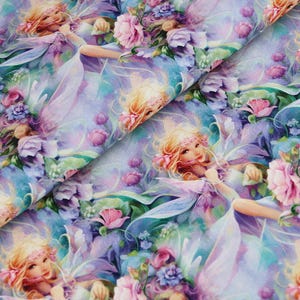 Fairy Fabric Enchanted Floral Fairy Fabric Cotton Cartoon Fabric Sewing Fabric Animation Fabric By the Half Yard