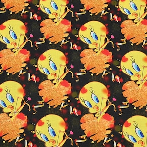 TweetyBird Fabric Cotton Cartoon Fabric Sewing Fabric Animation Fabric By the Half Yard