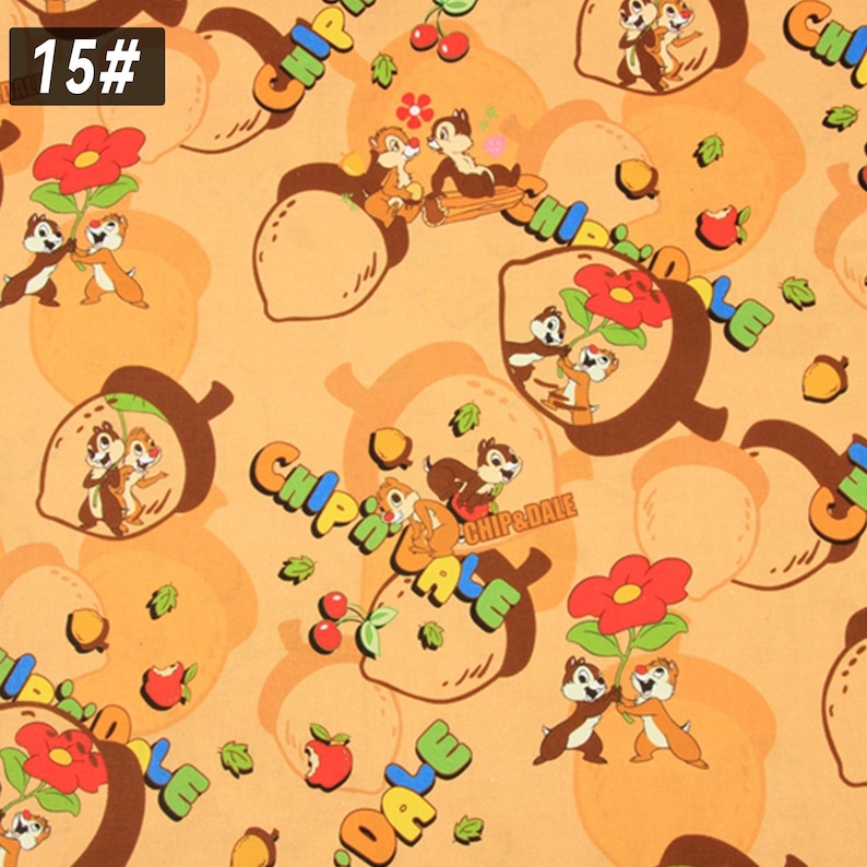 Disney Chip 'n' Dale Themed Fabric Sewing Fabric Animation Fabric by ...