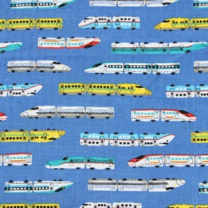 Trains Fabric Bullet Train Fabric High Speed Rail Fabric Cotton Cartoon Fabric Animation Fabric By the Half Yard