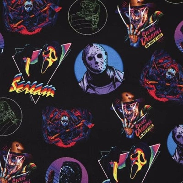 Halloween films d'horreur tissu gothique Jason Freddy Chucky tissu coton dessin animé tissu couture tissu Animation tissu par la demi-cour