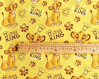 Lion King Fabric Lion Simba Mufasa Cotton Cartoon Fabric Animation Fabric By the Half Yard