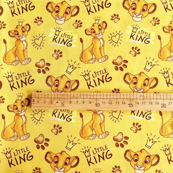Lion King Fabric Lion Simba Mufasa Cotton Cartoon Fabric Animation Fabric By the Half Yard