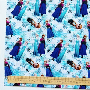 Frozen Princess Fabric Elsa and Anna Fabric Cotton Cartoon Fabric Animation Fabric By the Half Yard