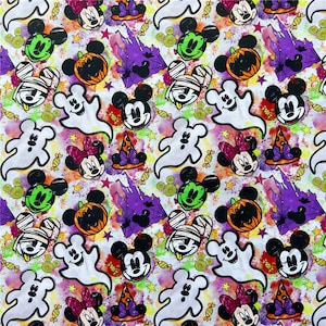 Disney&#39;s Mickey Mouse Fabric Halloween Pumpkin Fabric Cotton Cartoon Fabric Animation Fabric By the Half Yard