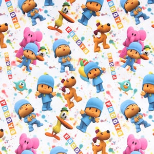 Pocoyo Fabric Cotton Cartoon Fabric Animation Fabric By the Half Yard