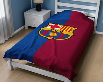 Barcelona FC Football Lover Barcelona FC Fan Velvet Plush Blanket