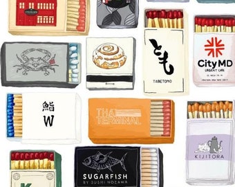 Custom Hand-Drawn Matchbook Digital Prints - Personalized Artwork, Unique Gift