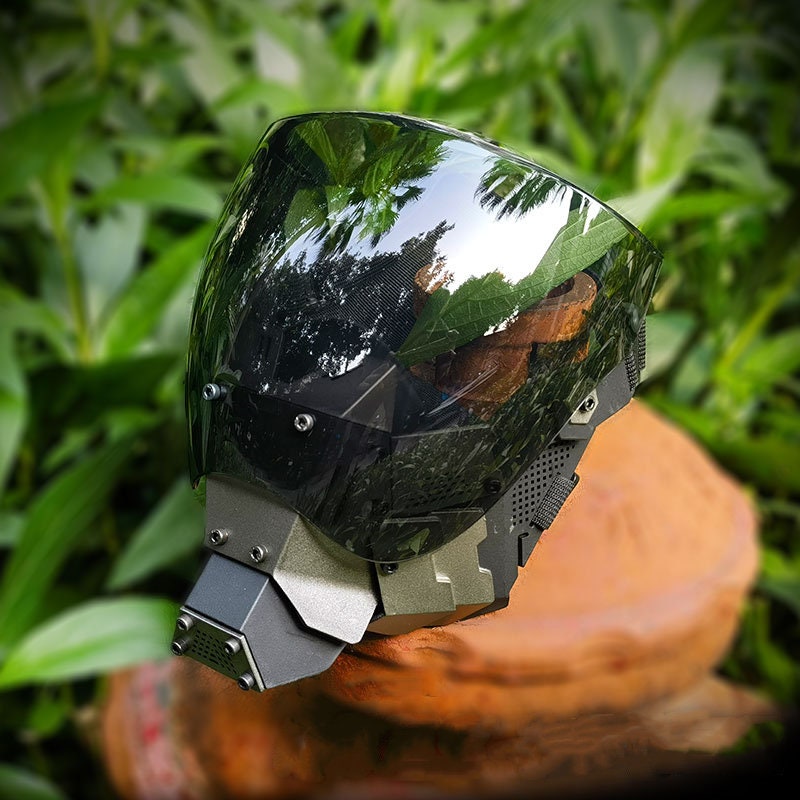 LED Cyberpunk Maske Cyberpunk Cosplay Futuristischer Helm Etsy.de