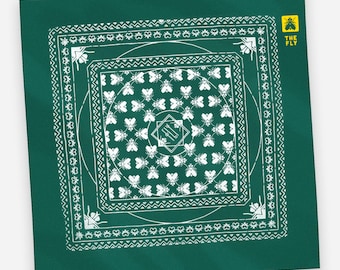 Alternatives Bandana Tuch, 100% Baumwolle, Street Art Design, Siebdruck hecho a mano, verde