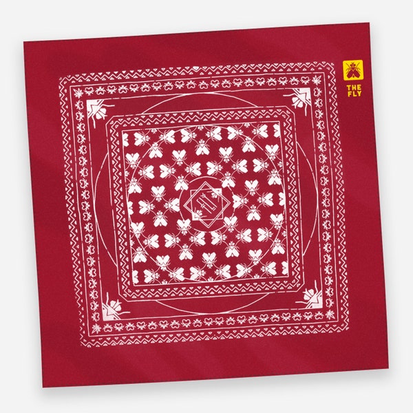 Alternatives Bandana Tuch, 100% Baumwolle, Street Art Design, Handmade Siebdruck, rot