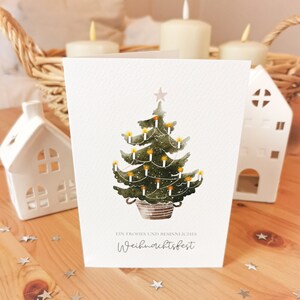 Weihnachtskarte, A6 (gefaltet) "Tannenbaum" Klappkarte mit Umschlag, Handgefertigt, Weihnachten